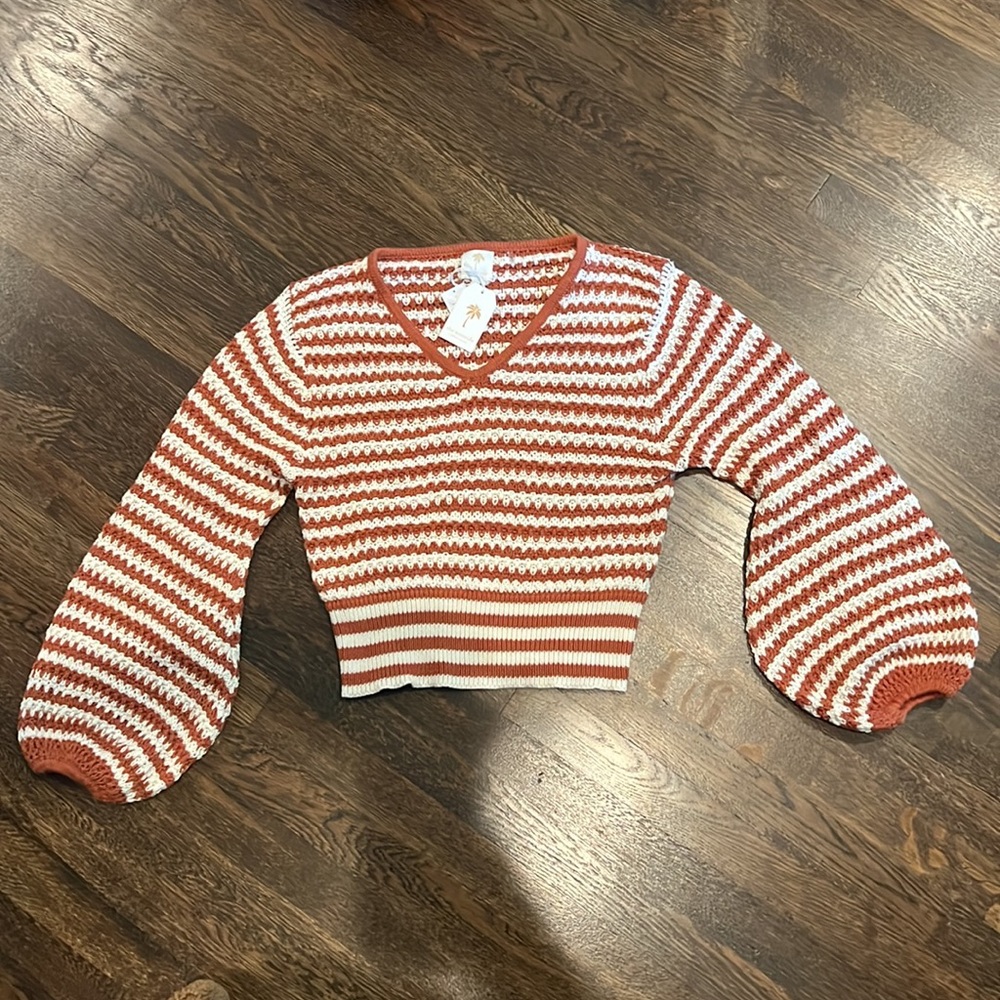 The Westside Striped V Neck Sweater